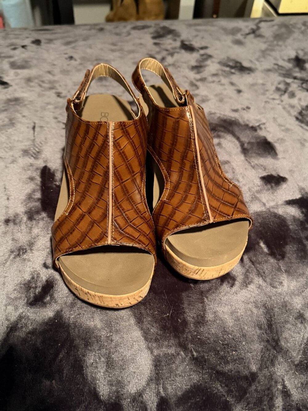 Corkys - Carley Wedge - Brown Croco - 10 - Picture 2 of 8